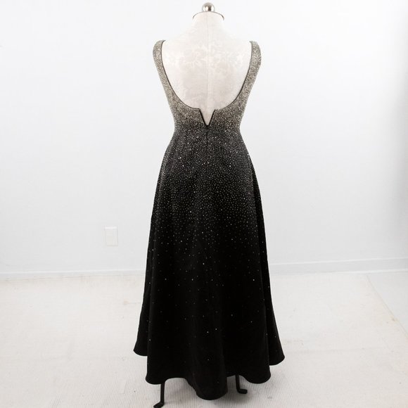 Vintage 50s 60s Formal Gown 6 Medium Hollywood Glam Princess Dress Black - Picture 6 of 9